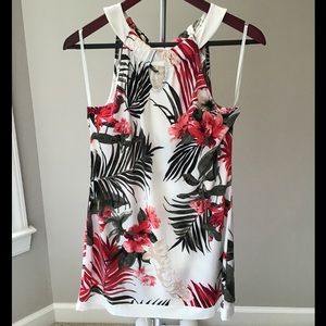 WHBM halter floral tunic NWT